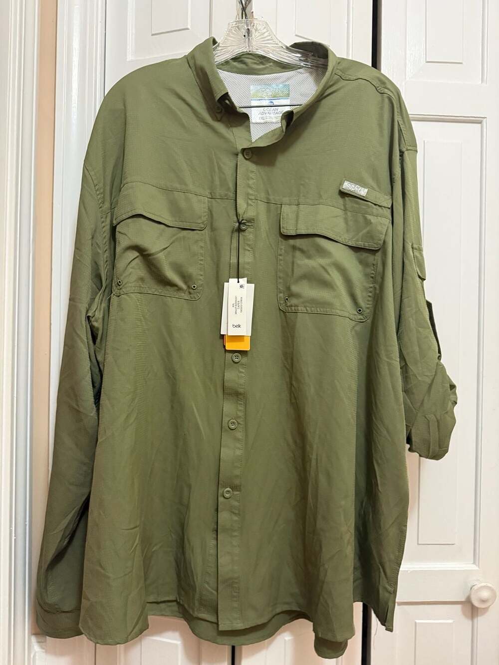 Ocean & Coast Ocean Advantage Mens Green Long Sleeve Fishing Shirt XXL